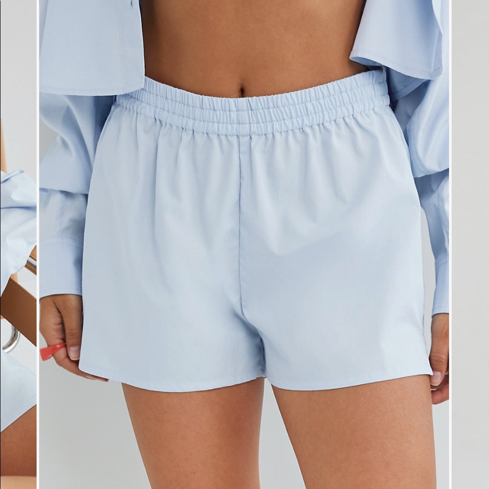 Sunday Best Light Blue Elastic Waist Pull-On Shorts